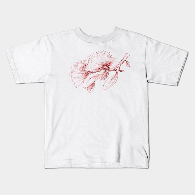 pohutukawa branch Kids T-Shirt by EmilieGeant